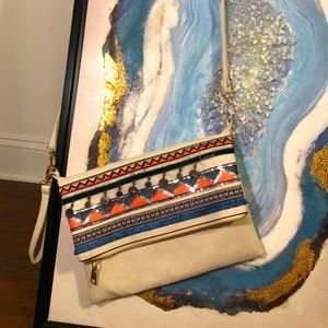 White Beaded Crossbody Bag